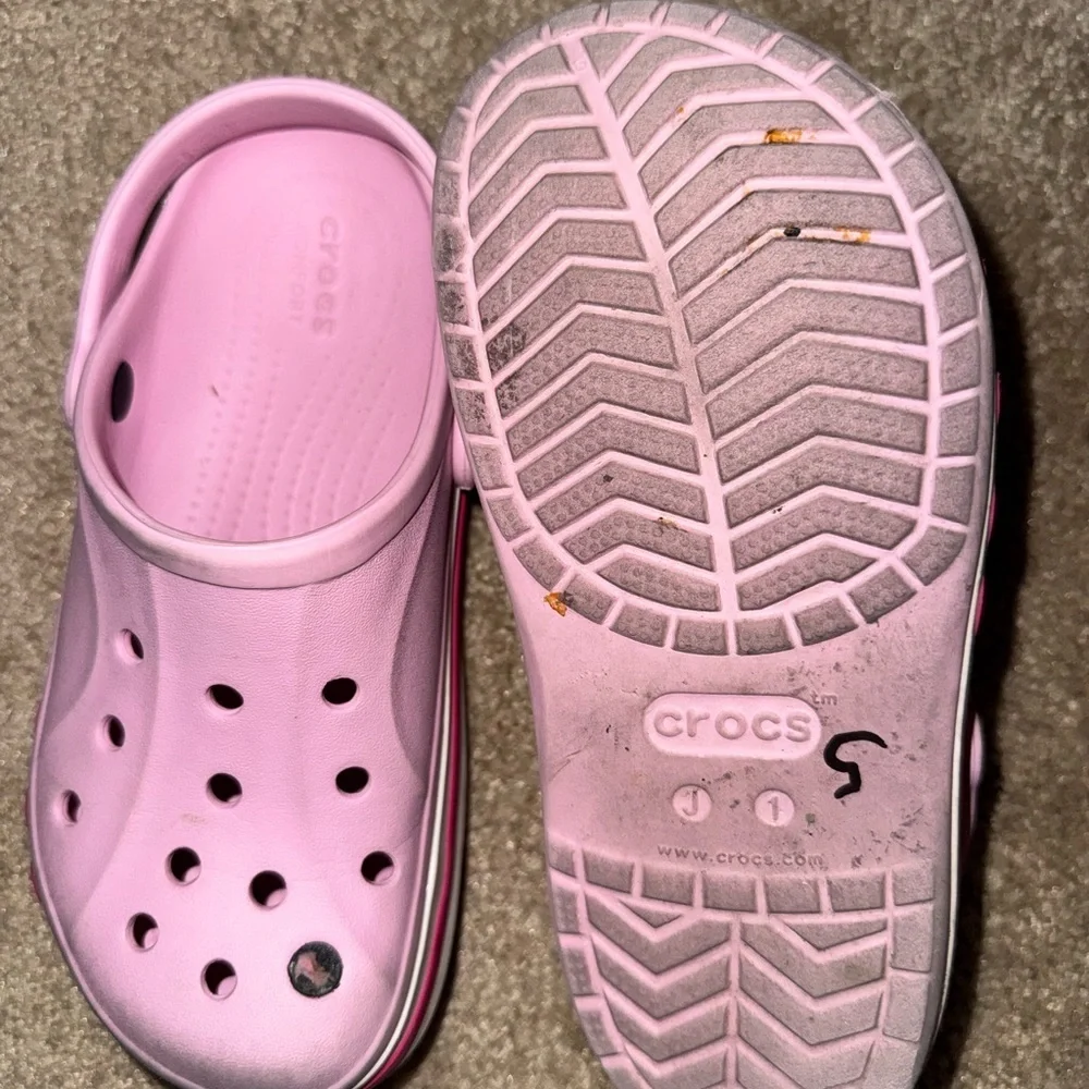 Crocs Kids Classic Low Platform Clog Pink J1 Toddler Youth Sandals Slip On Shoes